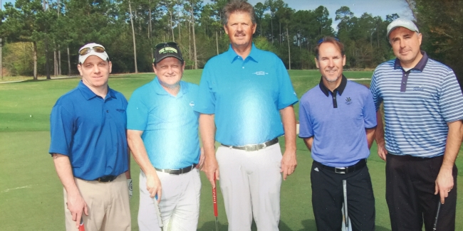 Kenny Hughes (4th from the right) Playing in MS Gulf Resort Classic Pro Am With Jay Don Blake (Middle) and Friends